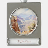 Grand Canyon Travel Art Waterverf Ornament Verzilverd Banner Ornament (Voorkant)