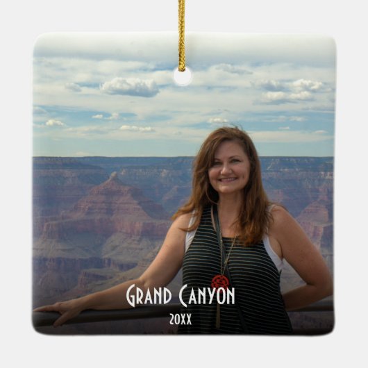 Grand Canyon Travel Foto 2-zijdig kerstfeest Keramisch Ornament (Achterkant)