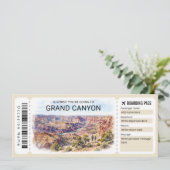 Grand Canyon Trip Boarding Pass Ticket Kaart (Staand voorkant)