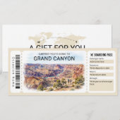 Grand Canyon Trip Boarding Pass Ticket Kaart (Voorkant / Achterkant)