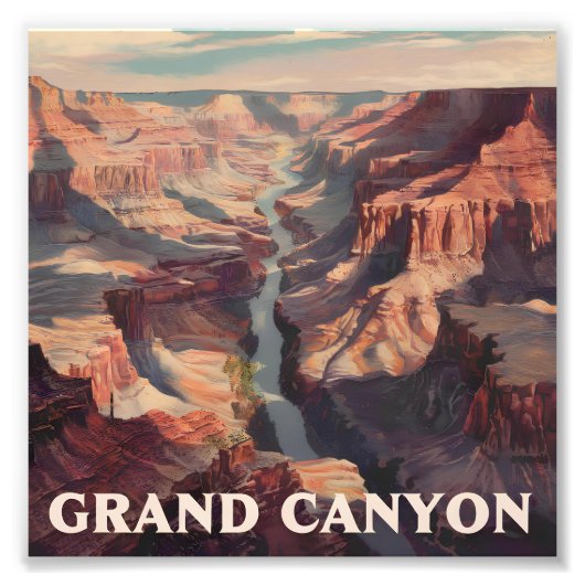 Grand Canyon USA vintage Foto Afdruk (Voorkant)