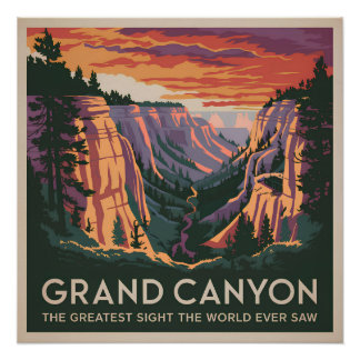 Grand Canyon USA vintage Perfect Poster