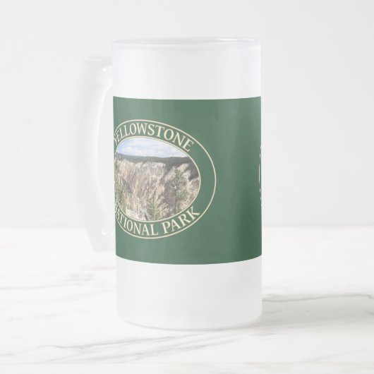 Grand Canyon van de geelsteen in Yellowstone NP Matglas Bierpul (Voorkant links)