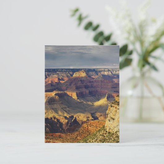 Grand Canyon van de zuidrand bij zonsondergang; Briefkaart (Staand voorkant)
