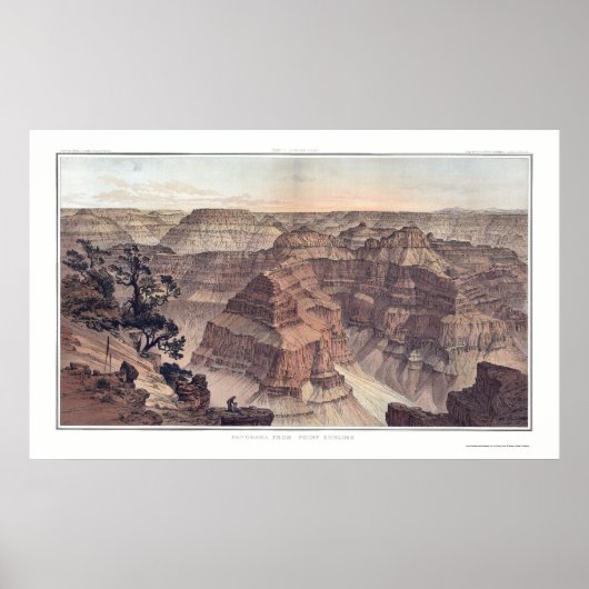 Grand Canyon van Pt. Sublime van Dutton 1882A Poster (Voorkant)