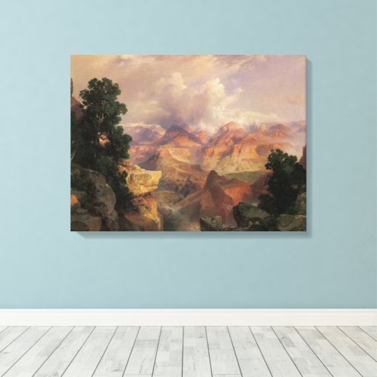 Grand Canyon van Thomas Moran, Klassiek Landschap Canvas Afdruk (Insitu (Houten vloer))