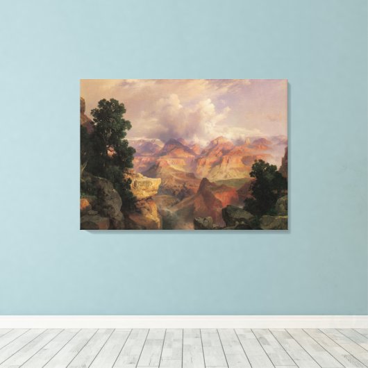 Grand Canyon van Thomas Moran,  landschap Canvas Afdruk (Insitu (Houten vloer))