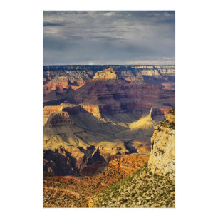 Grand Canyon vanaf de zuidelijke rand bij zonsonde Foto Afdruk
