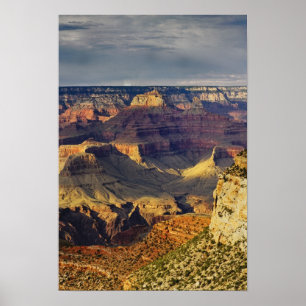Grand Canyon vanaf de zuidelijke rand bij zonsonde Poster