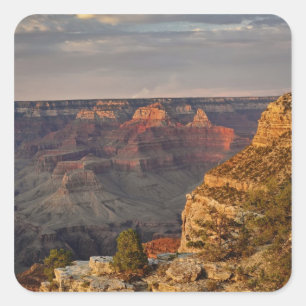 Grand Canyon vanaf de zuidelijke rand bij zonsonde Vierkante Sticker