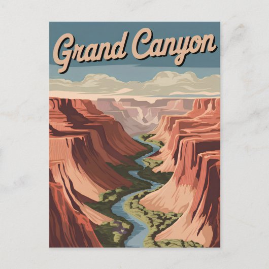 Grand Canyon vintage Briefkaart (Voorkant)