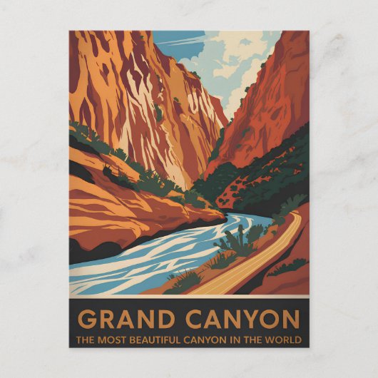 Grand Canyon vintage Briefkaart (Voorkant)