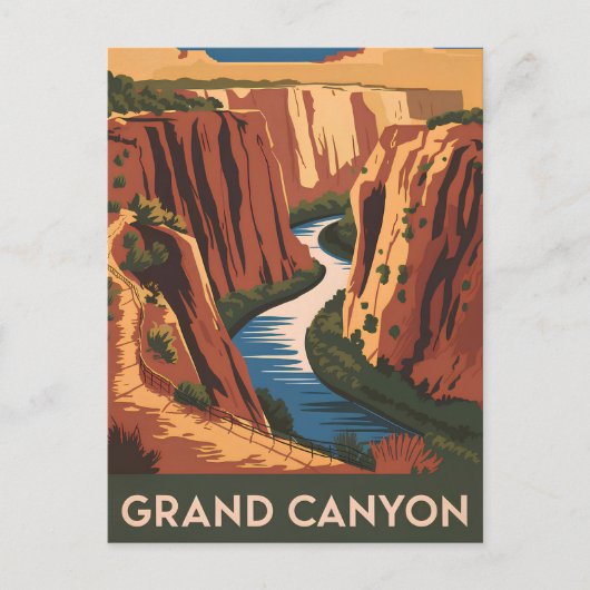 Grand Canyon vintage Briefkaart (Voorkant)
