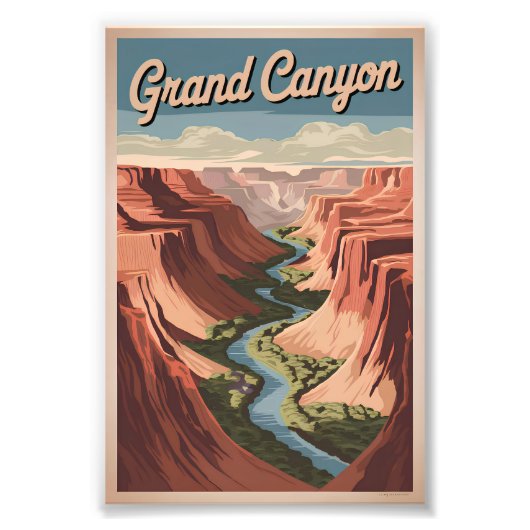Grand Canyon vintage Foto Afdruk (Voorkant)