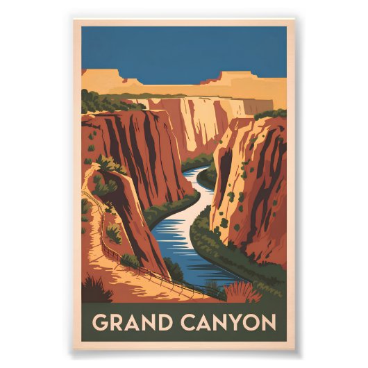 Grand Canyon vintage Foto Afdruk (Voorkant)