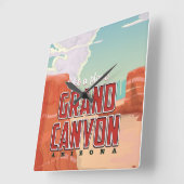 Grand Canyon vintage-poster Vierkante Klok (Hoek)