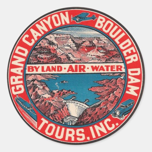 Grand Canyon Vintage Reisbagage Label (Voorkant)