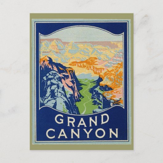 Grand Canyon - Vintage Travel Briefkaart (Voorkant)