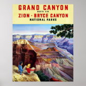 Grand Canyon ~ Vintage Travel Poster. Poster (Voorkant)
