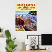 Grand Canyon ~ Vintage Travel Poster. Poster (Thuiskantoor)