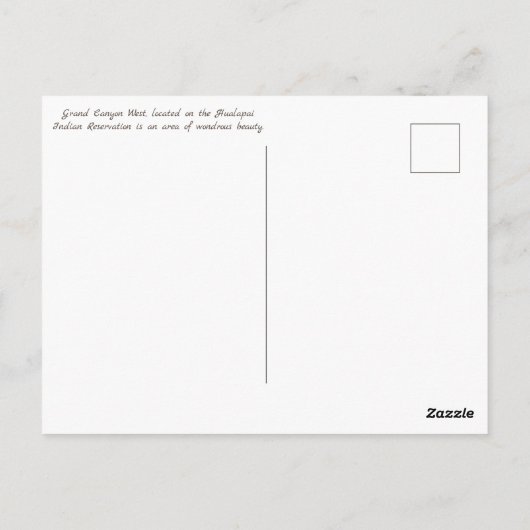 Grand Canyon West briefkaart (Achterkant)