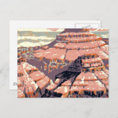 Grand Canyon Westerne grafische kunst Amerikaans Briefkaart (Voorkant / Achterkant)
