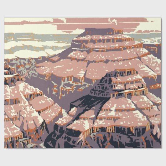 Grand Canyon Westerne grafische kunst Amerikaans Cadeaupapier (Vlak)