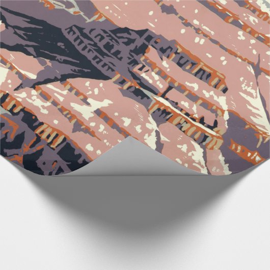 Grand Canyon Westerne grafische kunst Amerikaans Cadeaupapier (Hoek)