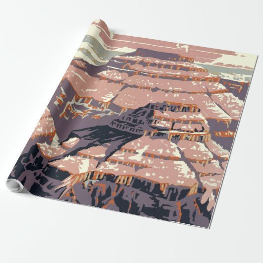 Grand Canyon Westerne grafische kunst Amerikaans Cadeaupapier (Uitgerold)
