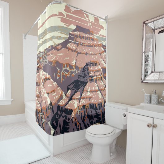 Grand Canyon Westerne grafische kunst Amerikaans Douchegordijn (In situ)