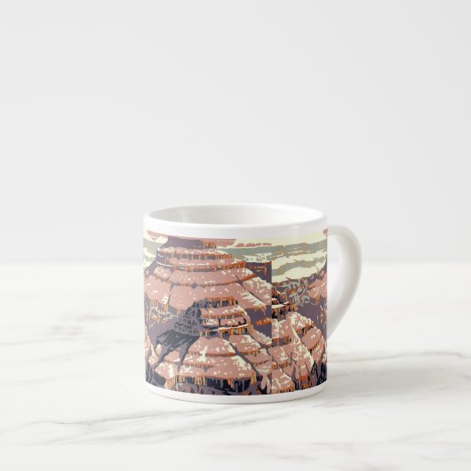 Grand Canyon Westerne grafische kunst Amerikaans Espresso Kop (Voorkant rechts)