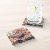 Grand Canyon Westerne grafische kunst Amerikaans Glazen Onderzetter (Schuin)