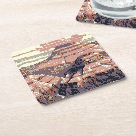 Grand Canyon Westerne grafische kunst Amerikaans Kartonnen Onderzetters (Schuin)