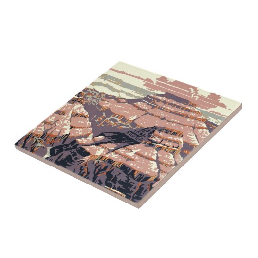 Grand Canyon Westerne grafische kunst Amerikaans Tegeltje (Zijkant)