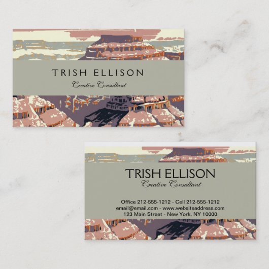 Grand Canyon Westerne grafische kunst Amerikaans Visitekaartje (Voorkant / Achterkant)