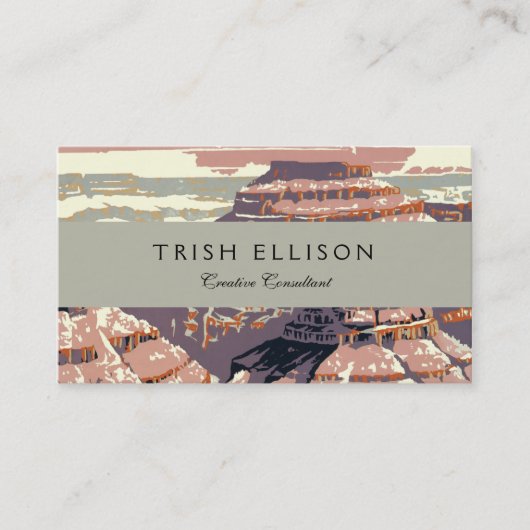 Grand Canyon Westerne grafische kunst Amerikaans Visitekaartje (Voorkant)