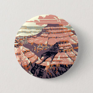 Grand Canyon Westerse Grafische Kunst Amerika Ronde Button 5,7 Cm