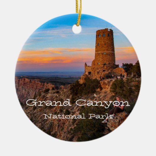 Grand Canyon-woestijntoren Keramisch Ornament (Voorkant)