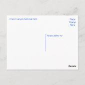 Grand Canyon, Yaki Point, Arizona USA Briefkaart (Achterkant)