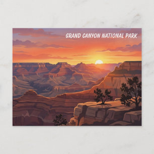 Grand Canyon Zonsondergang Reisansichtkaart Briefkaart