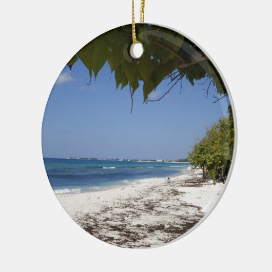 Grand Cayman Beach Keramisch Ornament (Links)