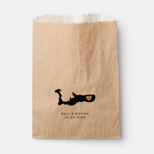 Grand Cayman bruiloft gunst trakteren zakken, gesc Bedankzakje (Voorkant)