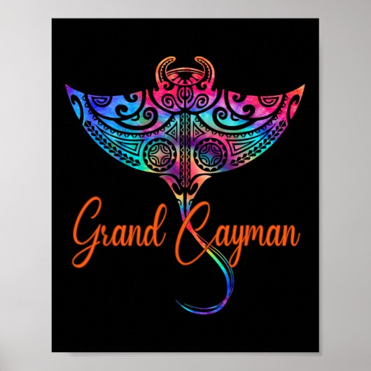 Grand Cayman-eilanden 2025 Tribal Stingray Familie Poster (Voorkant)