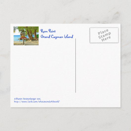 Grand Cayman Island, Rum Point, Briefkaart (Achterkant)
