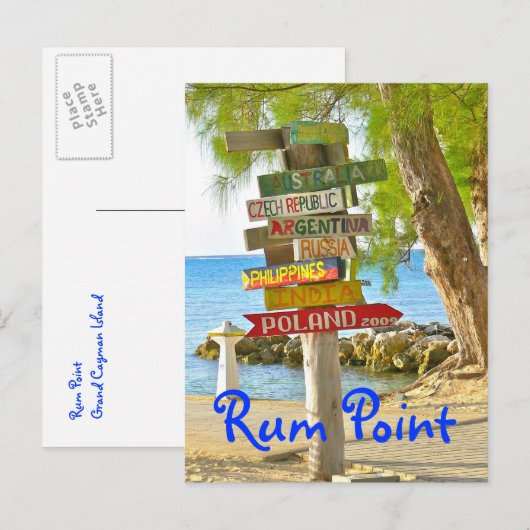 Grand Cayman Island, Rum Point, Briefkaart (Voorkant / Achterkant)