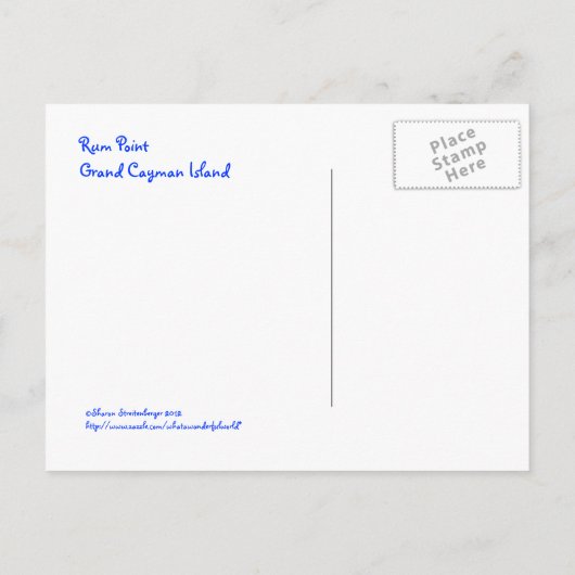 Grand Cayman Island, Rum Point, Briefkaart (Achterkant)