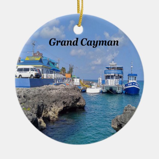 Grand Cayman Keramisch Ornament (Voorkant)