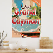 Grand Cayman Oude Reisposter Poster (Keuken)