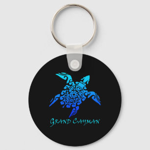 Grand Cayman Vintage Retro Tribal Turtle Vakantie Sleutelhanger