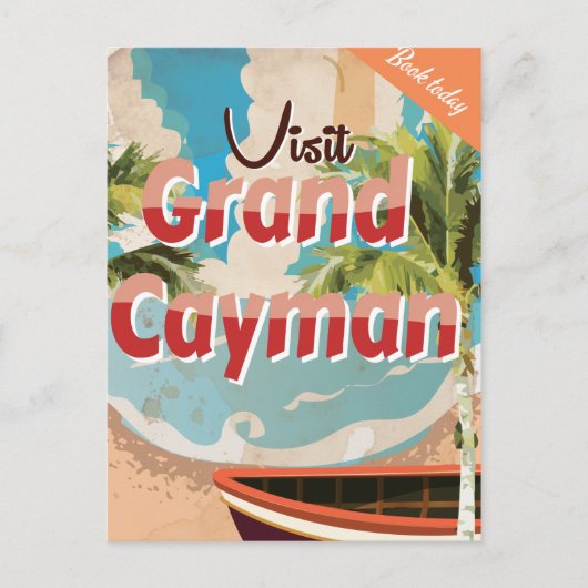 Grand Cayman Vintage Travel Poster Briefkaart (Voorkant)